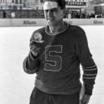6206310 Spengler Cup, 1963 Sparta Prague (b/w photo); (add.info.: Sparta Prague wins the tournament for the Spengler Cup in Davos, recorded on 31 December 1963.); Photopress Archiv/Keystone.